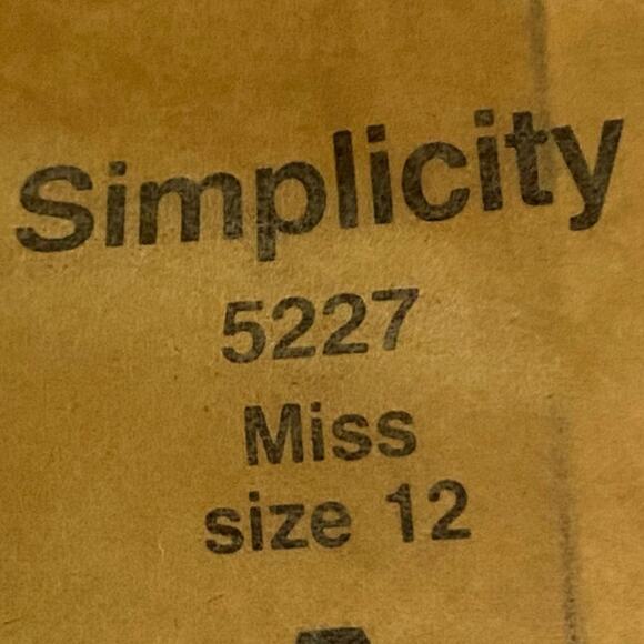Simplicity 5227 Pattern Jumper Miss 12 Uncut Slim Fit Boho Back Zip Scoop Neck - Picture 6 of 7